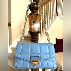 Michael Kors✨Baby Blue Quilted Leather Xbox/Shoulder Bag